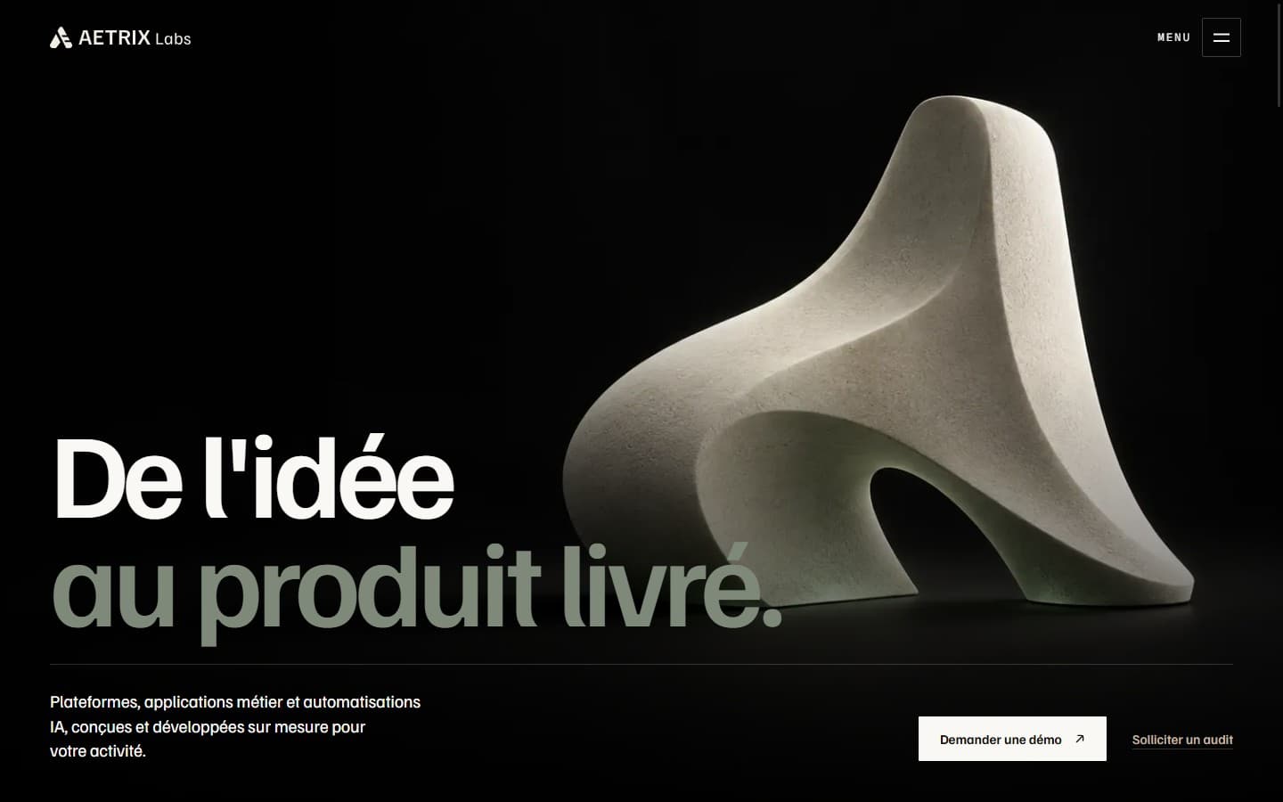 Page d’accueil d’aetrixlab.com