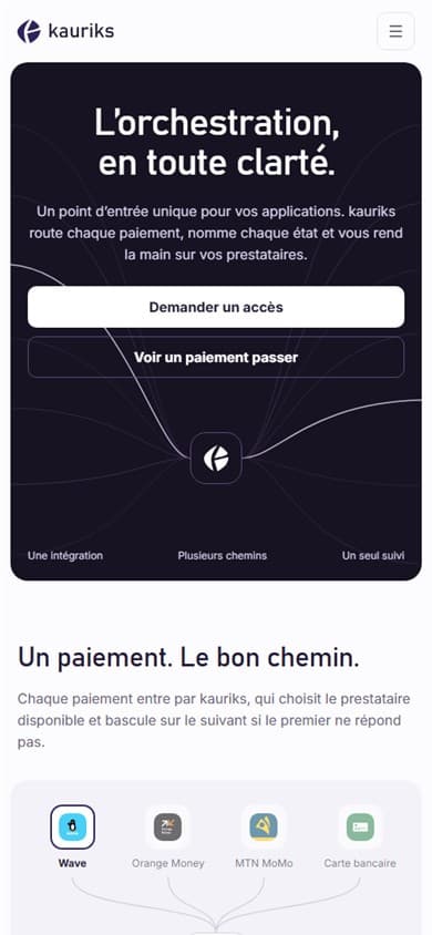 kauriks.com sur mobile